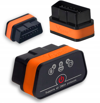 Vgate iCar2 BLE 4.0 OBD2 Bluetooth Adapter ELM327 Scanner Car Diagnostic Tool Engine System Diagnostic Tool for Android/IOS (Black/Orange)