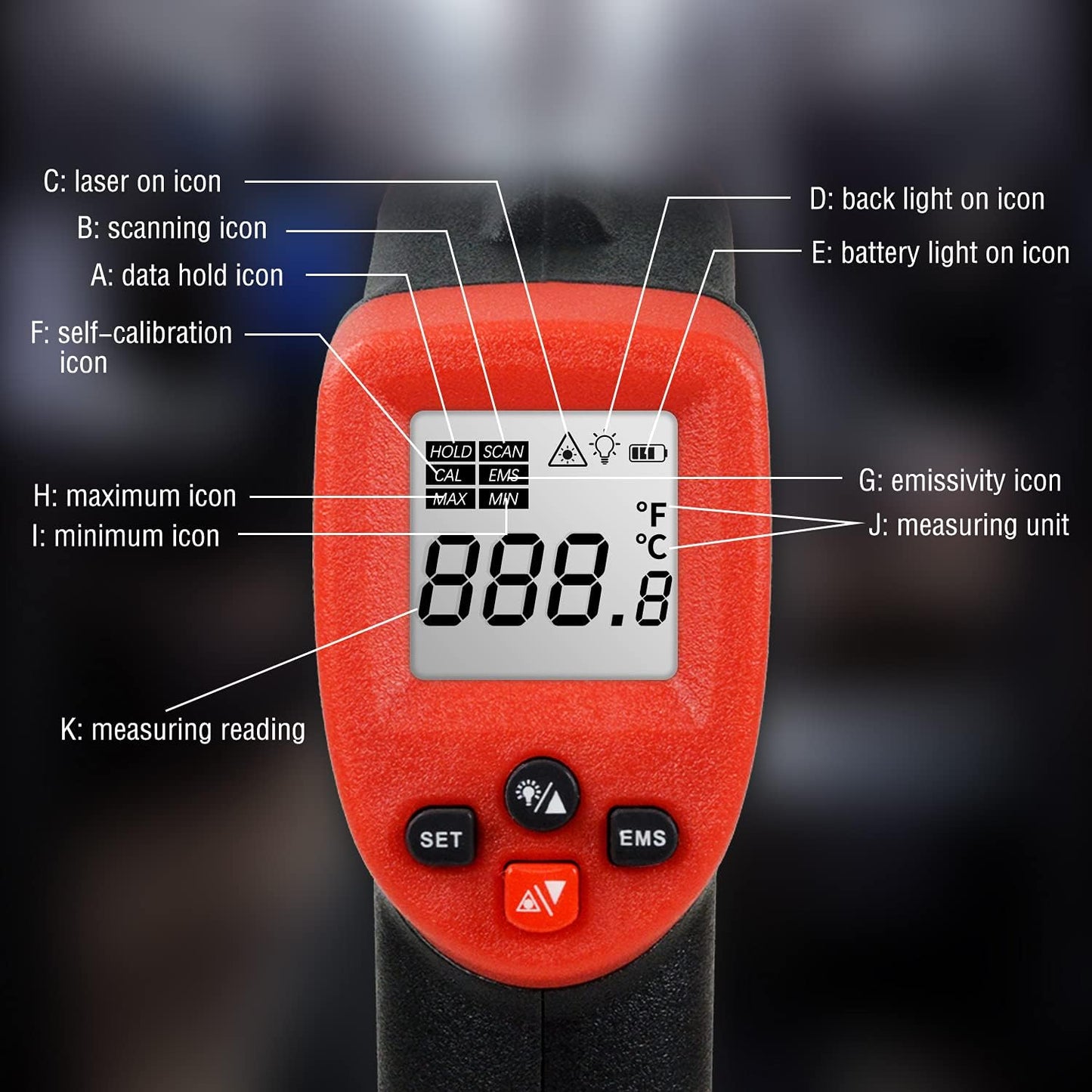 Infrared Temperature Gun Digital Laser Thermometer