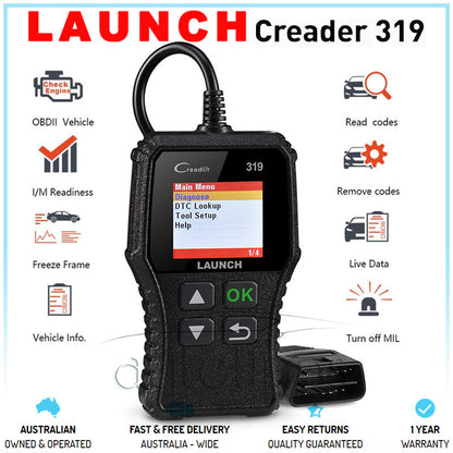 🚗 Launch X431 CReader 319 (CR319) – Professional OBD2 Diagnostic Scanner  Quick | Accurate | Easy to Use