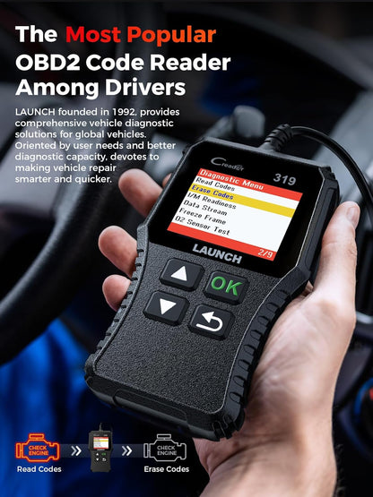 🚗 Launch X431 CReader 319 (CR319) – Professional OBD2 Diagnostic Scanner  Quick | Accurate | Easy to Use