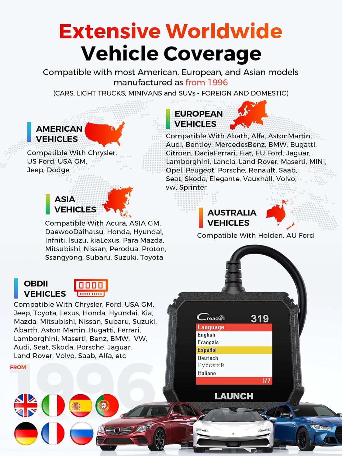 🚗 Launch X431 CReader 319 (CR319) – Professional OBD2 Diagnostic Scanner  Quick | Accurate | Easy to Use