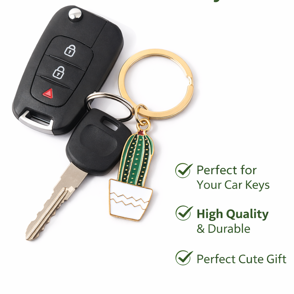🌵 Lovely Cactus Key Chain – Cute Car Keychain Jewelry | Stylish &amp; Durable