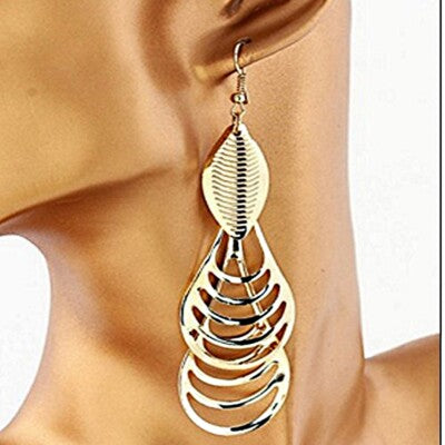 Luxury Hollow Leaf Drop Earrings for Women – Gold & Silver Color Long Dangle Earrings | Fashion Party Jewelry