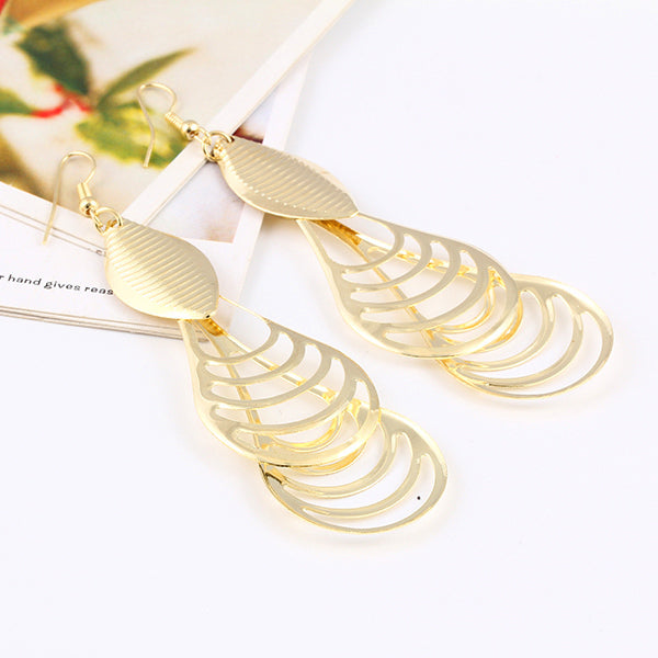 Luxury Hollow Leaf Drop Earrings for Women – Gold & Silver Color Long Dangle Earrings | Fashion Party Jewelry