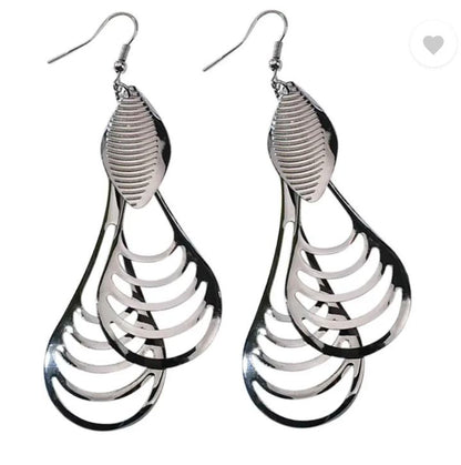 Luxury Hollow Leaf Drop Earrings for Women – Gold & Silver Color Long Dangle Earrings | Fashion Party Jewelry