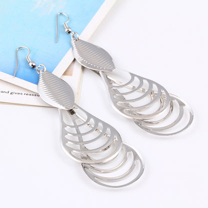 Luxury Hollow Leaf Drop Earrings for Women – Gold & Silver Color Long Dangle Earrings | Fashion Party Jewelry