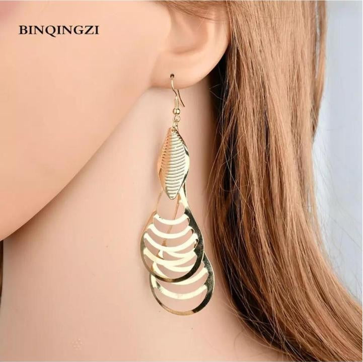 Luxury Hollow Leaf Drop Earrings for Women – Gold & Silver Color Long Dangle Earrings | Fashion Party Jewelry