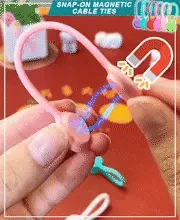 Magnetic Cable Ties 3 PCS Reusable Silicone Cable Organizer – Magnetic Cord Holder for Earphones, USB Cables, Wire Management, Fridge Magnet Clips for Home, Office &amp; School