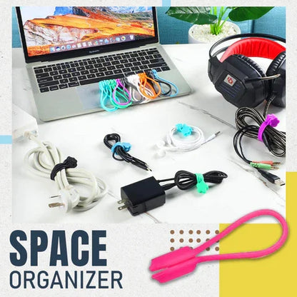 Magnetic Cable Ties 3 PCS Reusable Silicone Cable Organizer – Magnetic Cord Holder for Earphones, USB Cables, Wire Management, Fridge Magnet Clips for Home, Office &amp; School