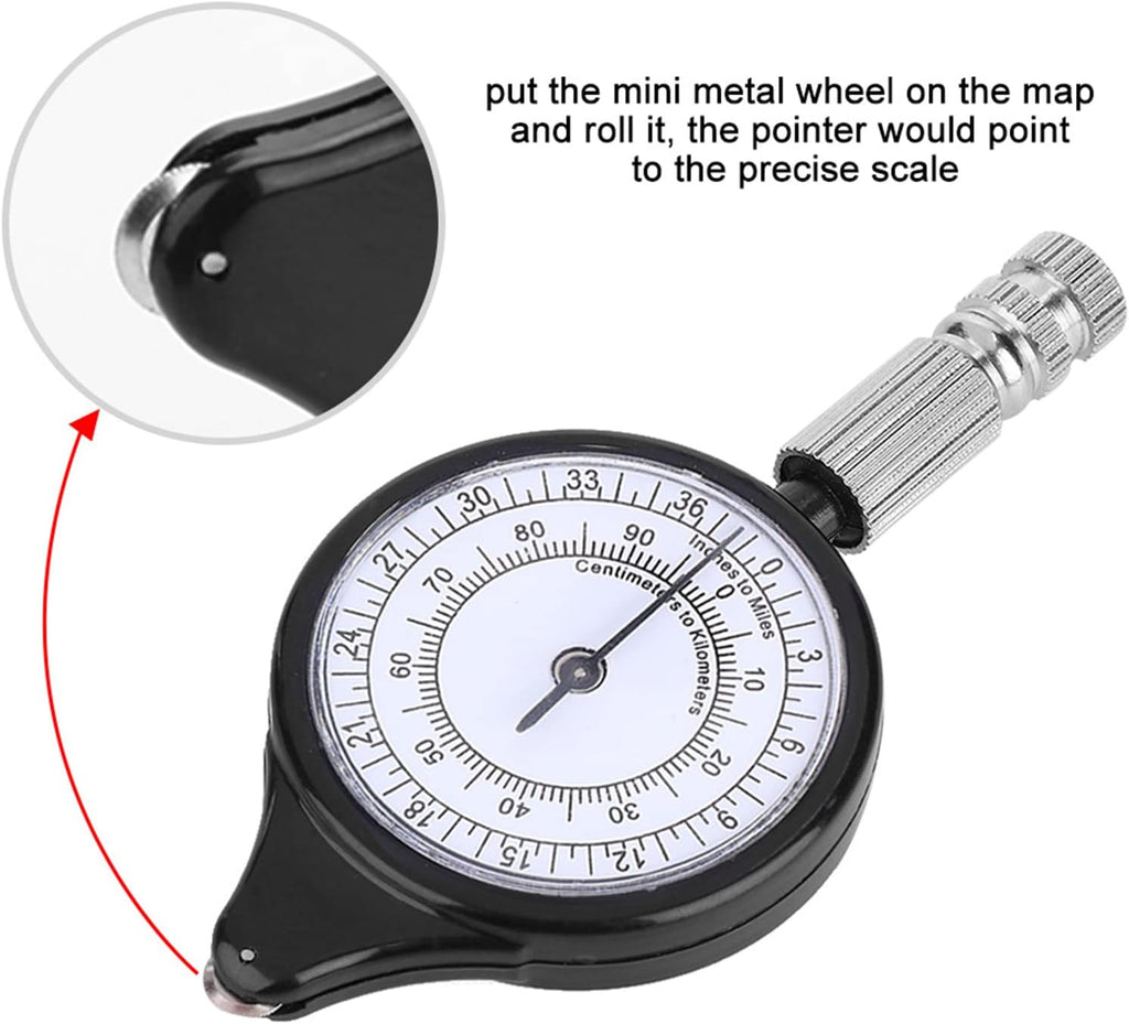 Mini Map Distance Measuring Tool – Metal Wheel Scale Odometer for Outdoor Travel & Navigation