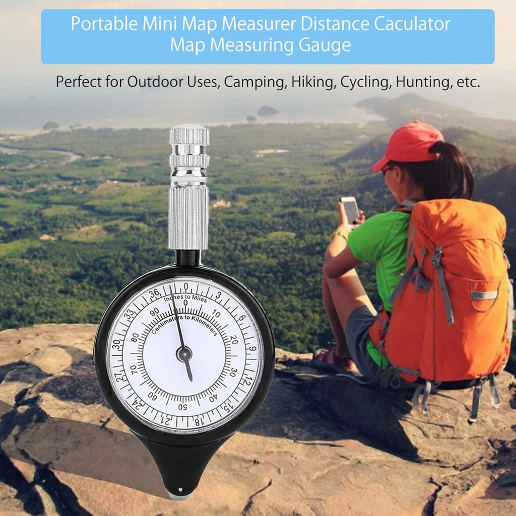 Mini Map Distance Measuring Tool – Metal Wheel Scale Odometer for Outdoor Travel & Navigation