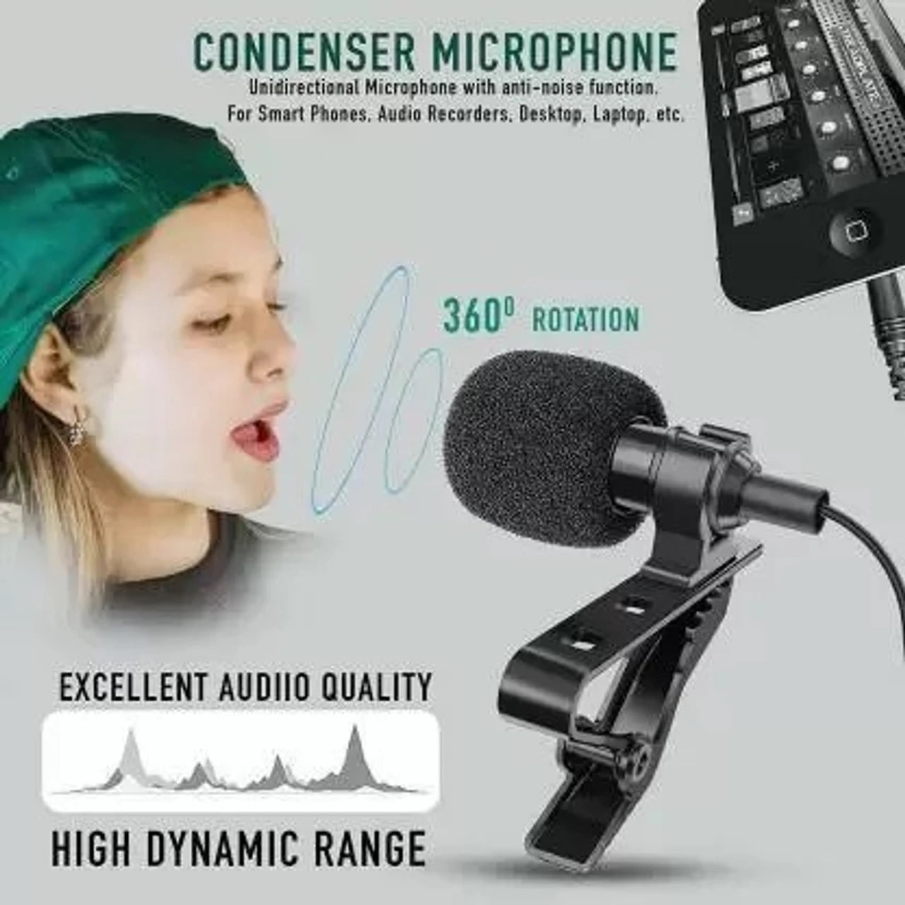 Professional Clip-On Lavalier Microphone 3.5mm Jack - YouTube, TikTok, Vlogging, Interviews