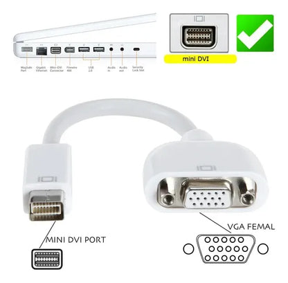 Apple Mini DVI to VGA Adapter M9320G/A – Mini-DVI Male to VGA Female