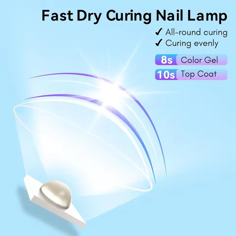 Portable USB Rechargeable UV/LED Nail Lamp – Mini Handheld Flash-Cure Light with LCD Timer (30s / 60s) – Ideal for Gel Polish, Nail Glue & Press-On Nails – Home & Travel Manicure