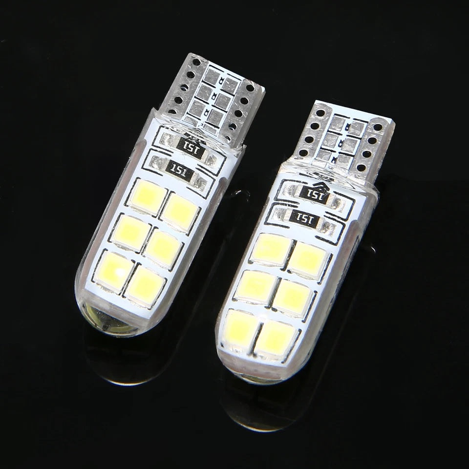 2 Pcs T10 LED Parking Light Bulbs Canbus Error Free 12 LED Super Bright White Universal Car Interior Dome License Plate Light for Car Bike Motorcycle