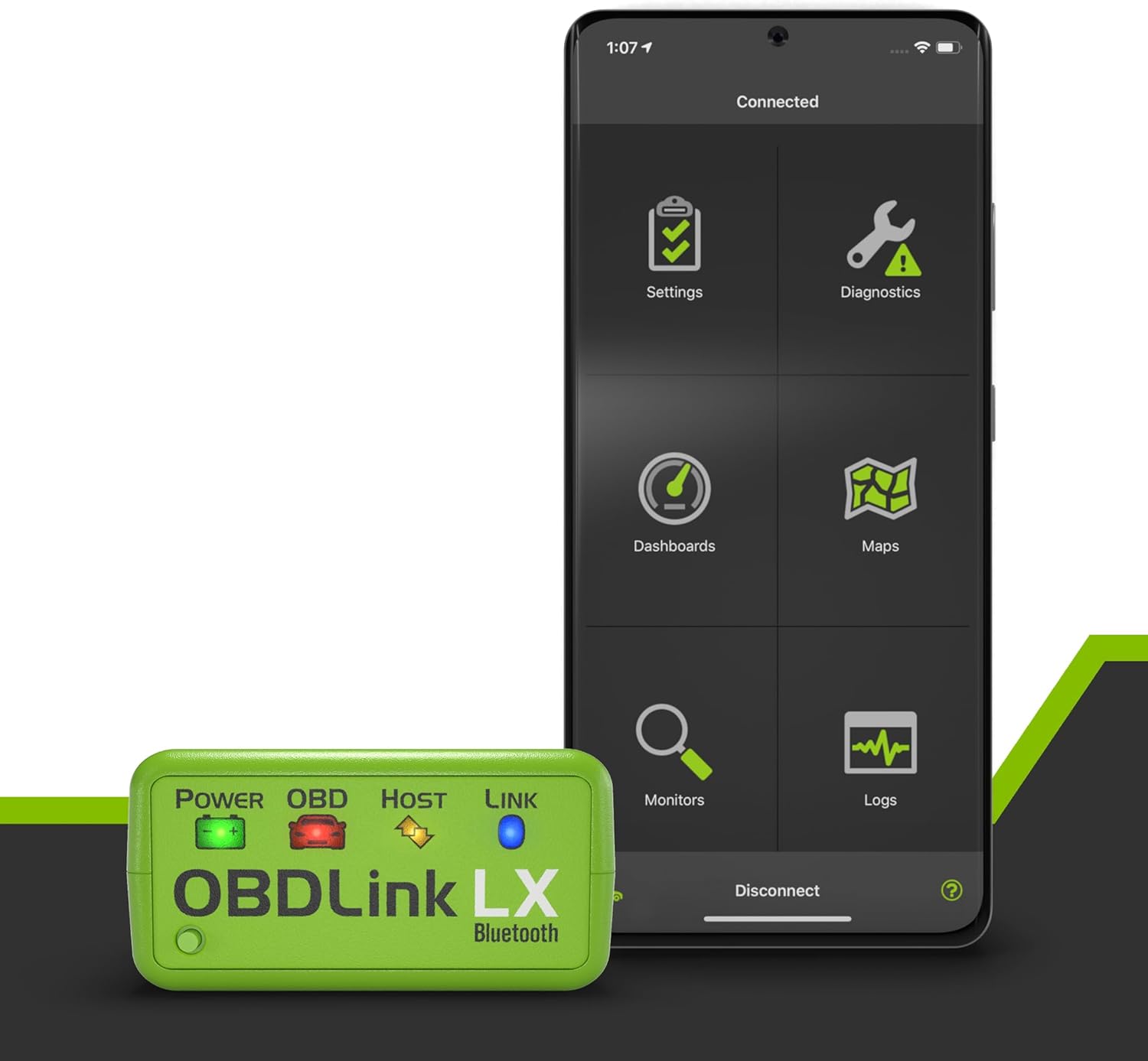 OBDLink LX Bluetooth OBD2 Scanner (Model LX101) – Professional Diagnostic Tool for Android & Windows | Fast, Secure & Battery-Safe