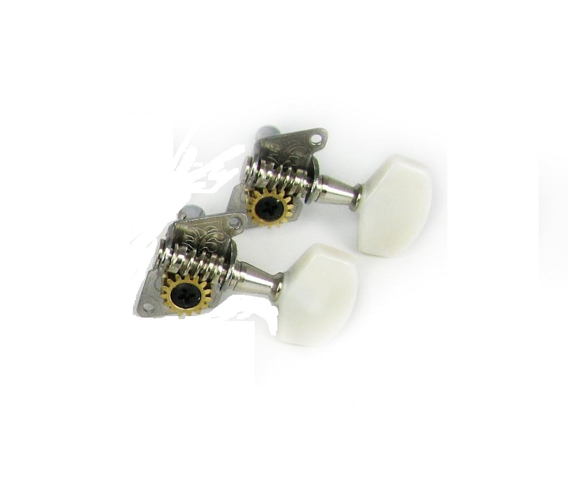 Open Gear Guitar Tuners Machine Heads 2L 2R Set Guitar Tuning Pegs for Acoustic Guitar Chrome Finish