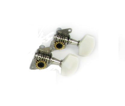 Open Gear Guitar Tuners Machine Heads 2L 2R Set Guitar Tuning Pegs for Acoustic Guitar Chrome Finish