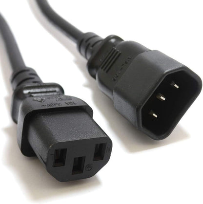 Power Extension Cable IEC C14 to C13 – UPS / Computer Power Lead Male to Female Heavy Duty Power Cord