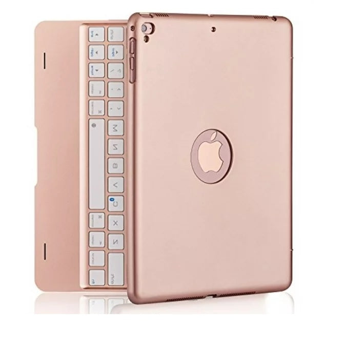 Elegant Rose Gold RGB Bluetooth Keyboard Case for i-Pad Air 2/i-Pad Pro 9.7/9.7-inch i-Pad - New