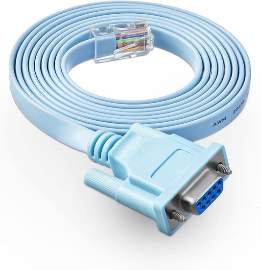 RJ45 to DB9 Console Cable 1.8m (6ft) RS232 Serial Adapter for Cisco Router & Switch Management