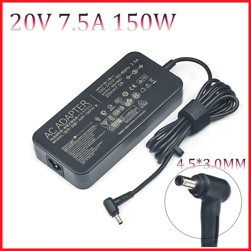 🔌 A18-150P1A Laptop Charger – 150W AC Adapter for ASUS  20V 7.5A | 4.5 × 3.0 mm Connector