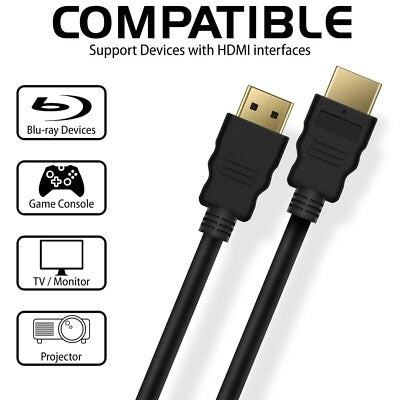 Short High Speed HDMI Cable 4K UHD 1080P | Male to Male | TV, Laptop, PS5, Xbox, Projector