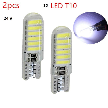 24V T10 Silicone CANBUS LED Bulb – 12 SMD Ultra Bright Error-Free Light (Pair)