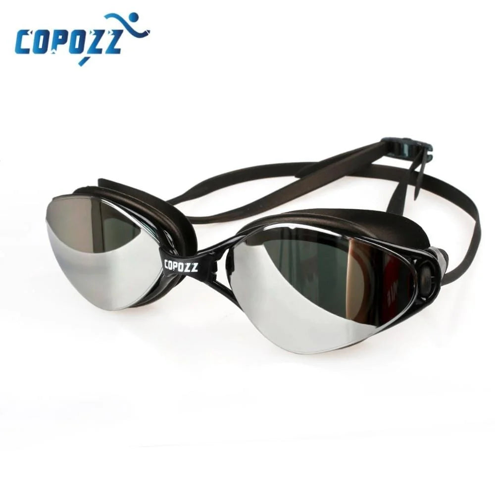 COPOZZ Premium Swim Goggles – Waterproof, Anti-Fog, UV Protection, Shockproof Plated Lenses & Crystal-Clear Underwater Vision