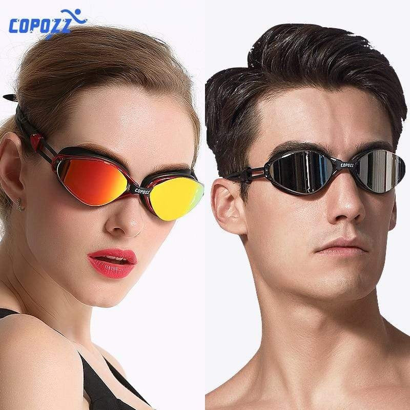 COPOZZ Premium Swim Goggles – Waterproof, Anti-Fog, UV Protection, Shockproof Plated Lenses & Crystal-Clear Underwater Vision