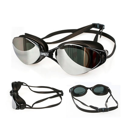 COPOZZ Premium Swim Goggles – Waterproof, Anti-Fog, UV Protection, Shockproof Plated Lenses & Crystal-Clear Underwater Vision