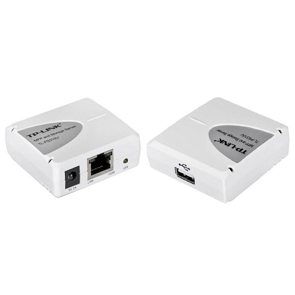 Two TP-Link UPS and Surge Protector models TL-P95100J shown from different angles on a plain white background.