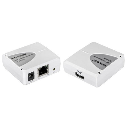 Two TP-Link UPS and Surge Protector models TL-P95100J shown from different angles on a plain white background.