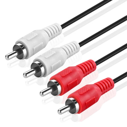 TNP RCA to RCA Audio Cable 2 Meter – 2 RCA Male to Male Red & White Stereo Cable for Home Theater, HDTV, Amplifiers & Car Audio Systems