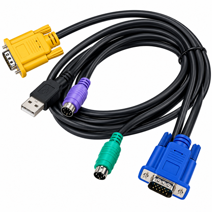 USB/PS2 Combo KVM Cable 6ft – HD18 to VGA, USB & PS/2
