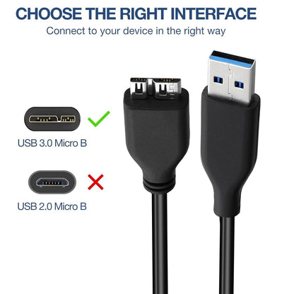 🔌 Micro B Cable – USB 3.0 A Male to Micro USB 3.0 (4.8Gbps)