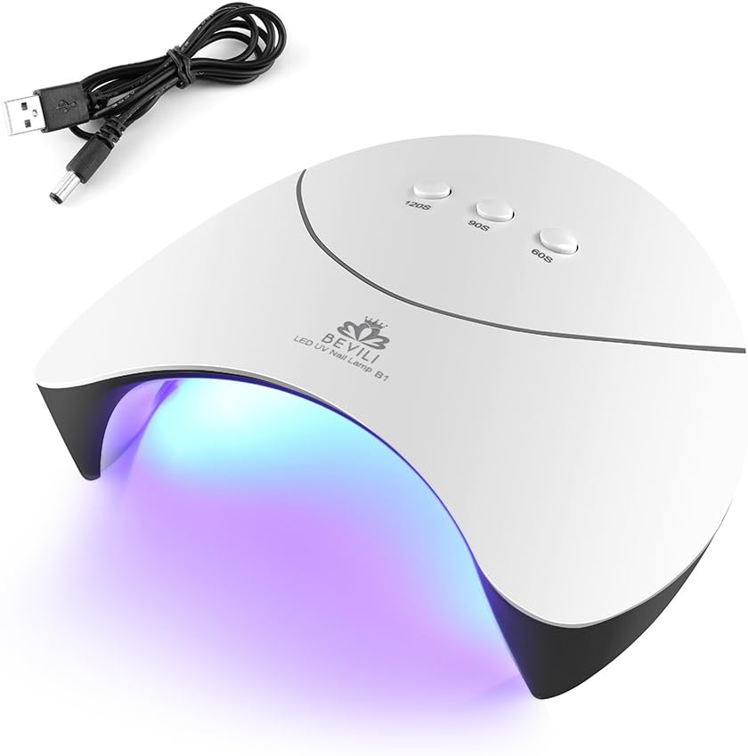 Nail Lamp, Bevili 36W LED UV GEL Nail Dryer Curing Lamp with 60s/90s/120s Timer, Portable Nail Manicure Machine with Automatic Sensor for Fingernail & Toenail