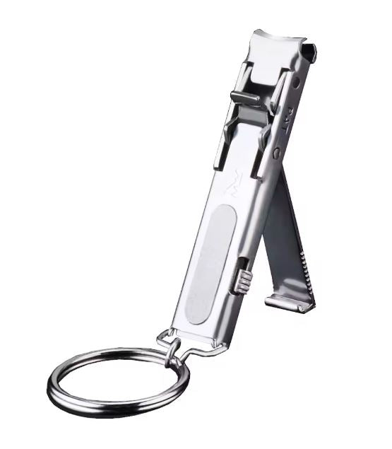 1PC Ultra-Thin Nail Clippers Collapsible Portable Travel Fingernail Keychain Nail Scissors Cutter Stainless Steel Manicure Tool