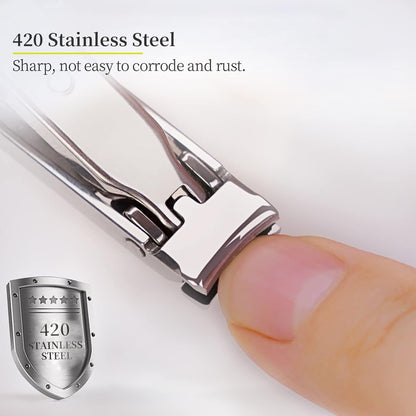 1PC Ultra-Thin Nail Clippers Collapsible Portable Travel Fingernail Keychain Nail Scissors Cutter Stainless Steel Manicure Tool
