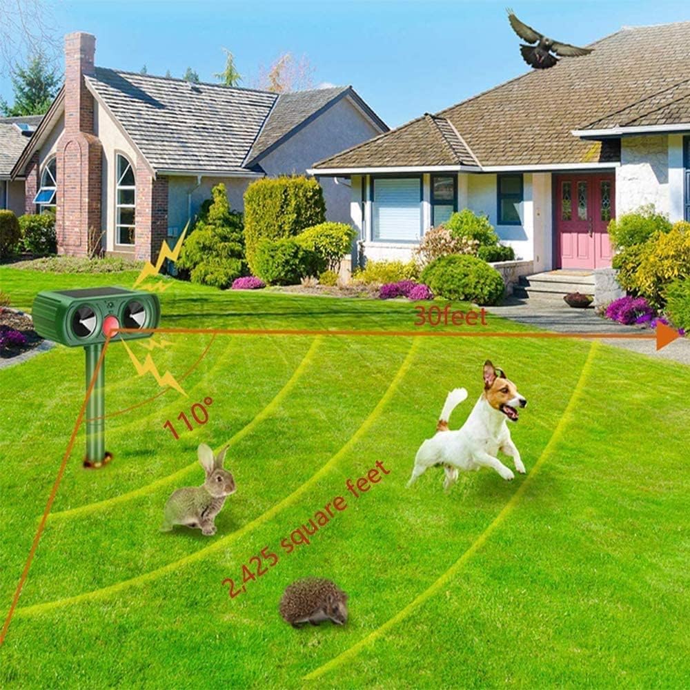 🐾 Ultrasonic Pest Repeller – Solar Powered Animal & Rodent Scarer