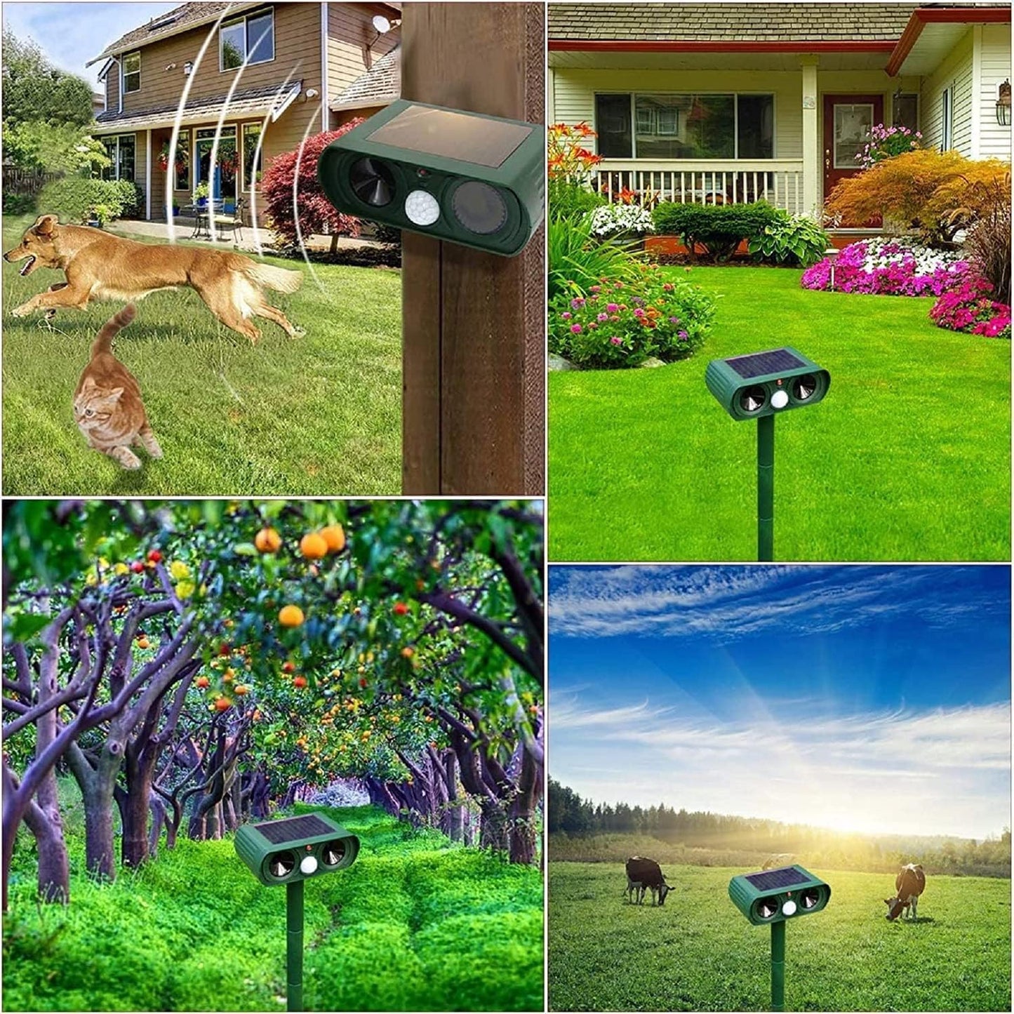 🐾 Ultrasonic Pest Repeller – Solar Powered Animal & Rodent Scarer