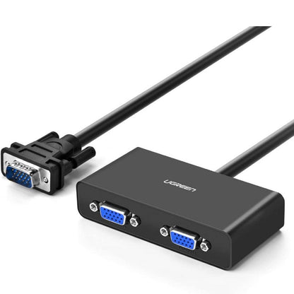 VGA Video Splitter Cable 1 Male to 2 Female 1080P Full HD Display Duplicator for PC, Monitor & Projector (1 Meter)
