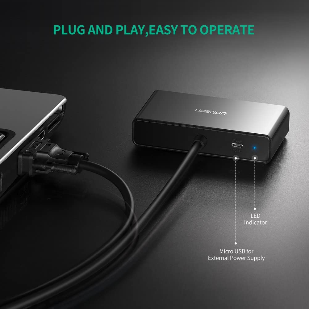 VGA Video Splitter Cable 1 Male to 2 Female 1080P Full HD Display Duplicator for PC, Monitor & Projector (1 Meter)