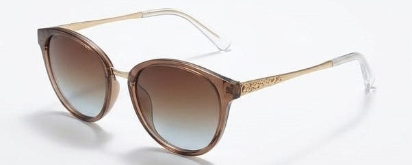 Valentino Sunglasses in Pakistan – Sunglasses with Brown Gradient Lenses and Gold Frame on a White Background