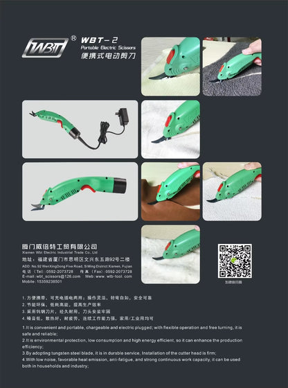 WBT-2 cordless electric scissors cutting UHMWPE UD fabric, aramid, and carbon fiber materials