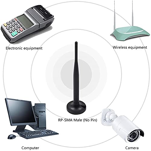 Wifi Signal Booster Antenna with RP-SMA Male Connector ,Magnetic Base 10ft Extension Cable for Wireless WIFI Range Extender