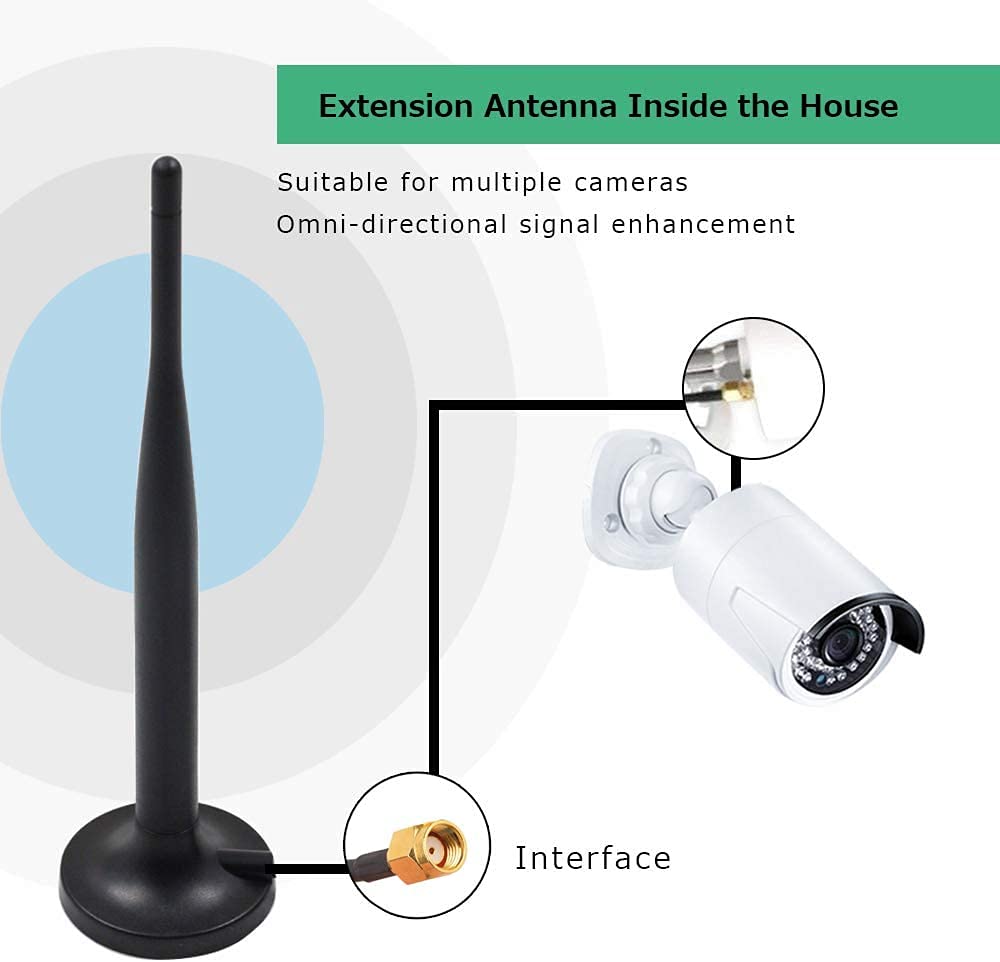 Wifi Signal Booster Antenna with RP-SMA Male Connector ,Magnetic Base 10ft Extension Cable for Wireless WIFI Range Extender