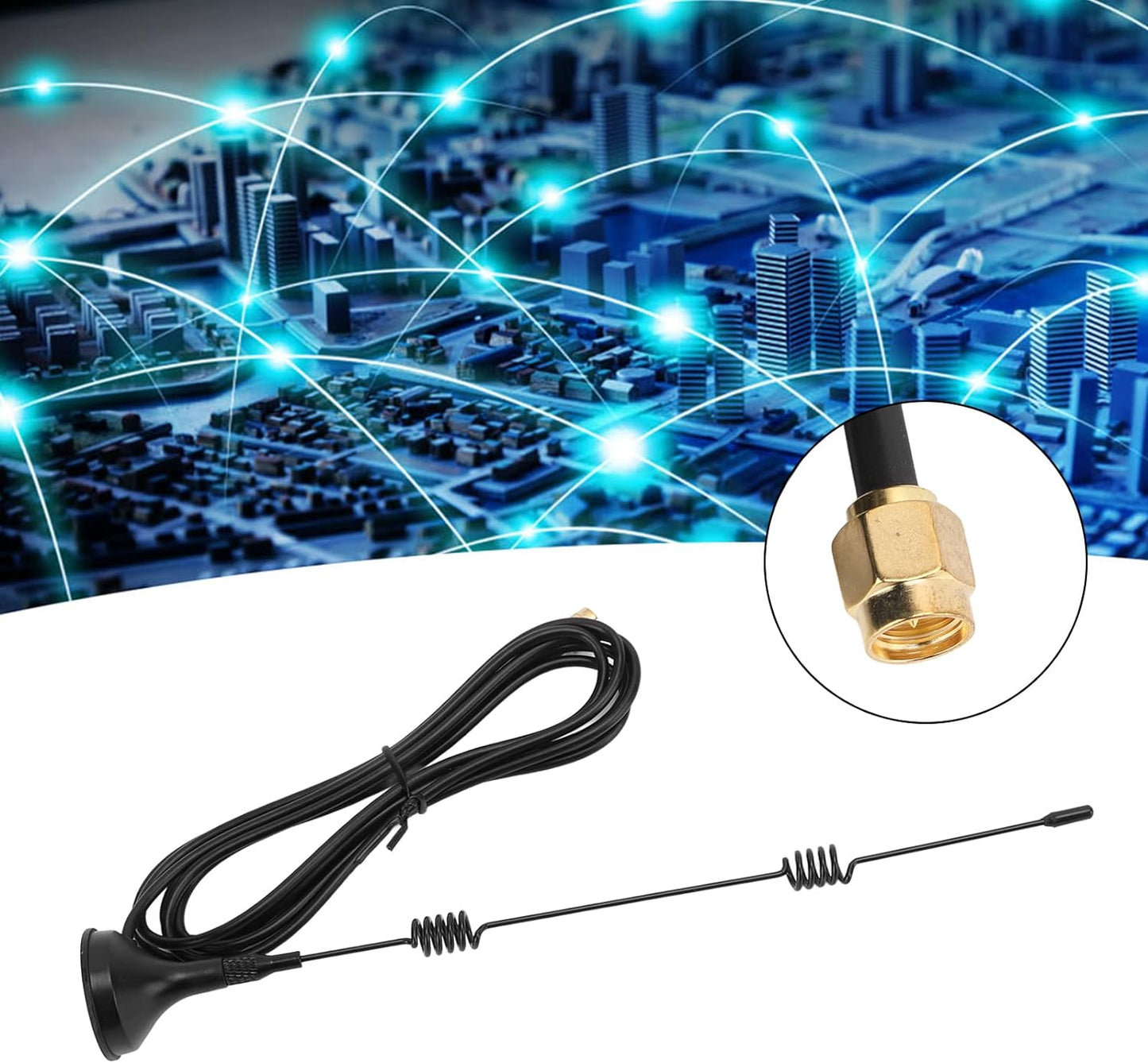 Wifi Signal Booster Antenna with RP-SMA Male Connector ,Magnetic Base 10ft Extension Cable for Wireless WIFI Range Extender