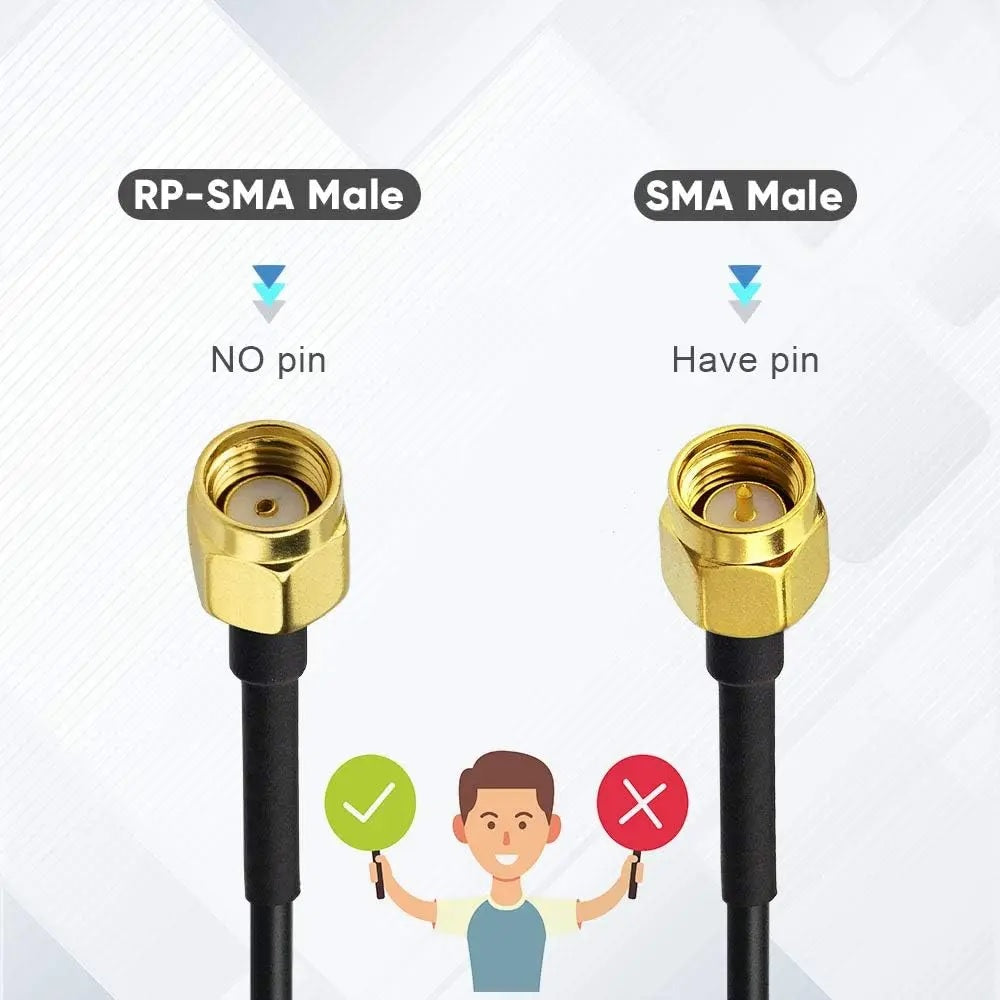 Wifi Signal Booster Antenna with RP-SMA Male Connector ,Magnetic Base 10ft Extension Cable for Wireless WIFI Range Extender
