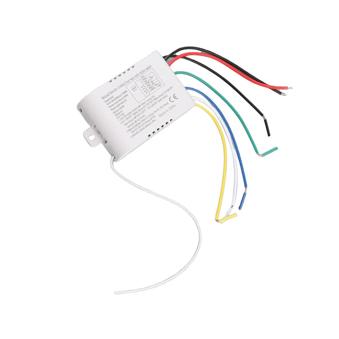 Wireless 4 Channel 220V Remote Control Switch – RF Light &amp; Fan Controller 10A Relay with Transmitter | Home Automation Switch Kit (12V Battery Included)